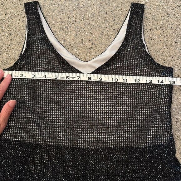 JEFFREY & DARA Evenings By Tom Barra 90s Y2K Vintage Metallic Knit Crop Tank - Picture 7 of 9